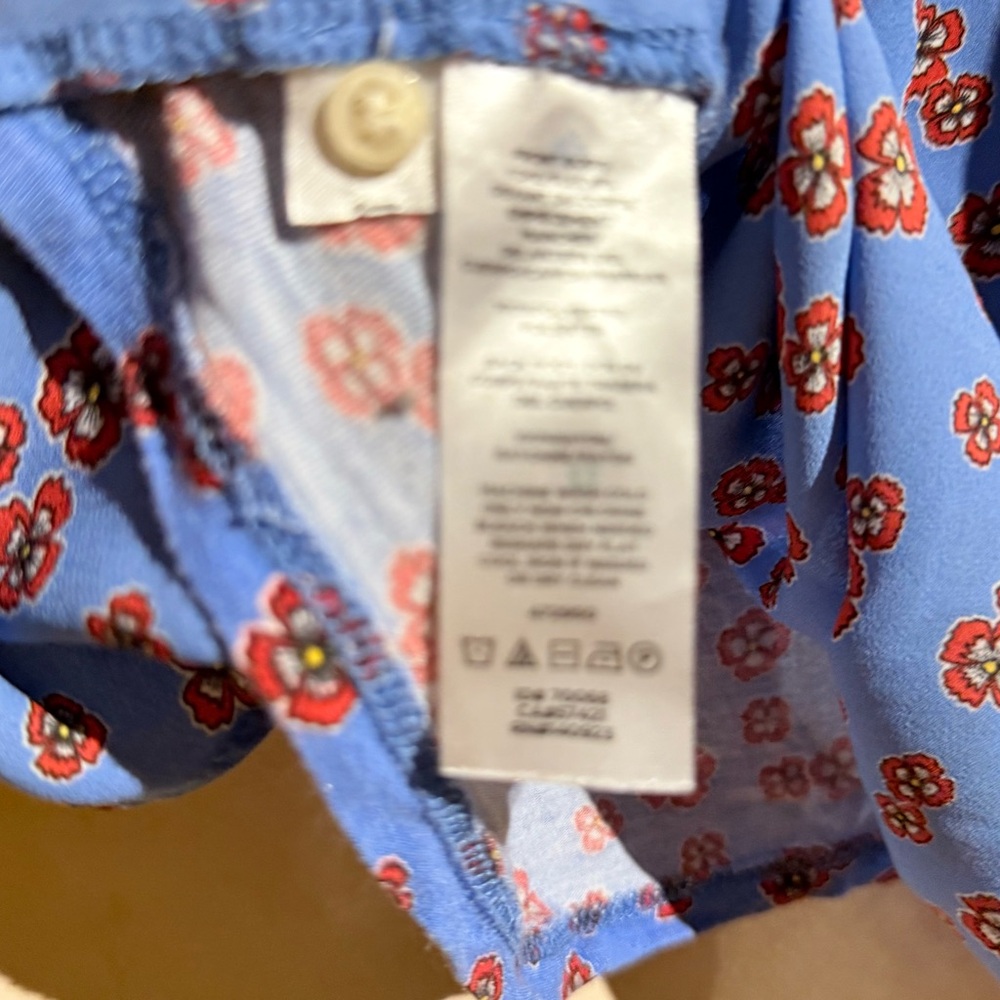 LOFT Blue Rayon Floral Blouse - Women's - Picture 9 of 9